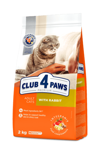 طعام جاف للقطط البالغه ارنب CLUB 4 PAWS