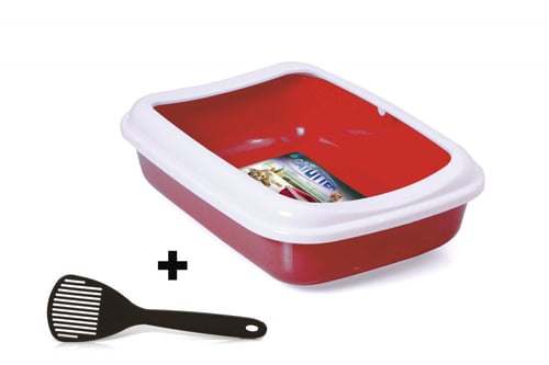 حوض رمل قطط مع مغرفة