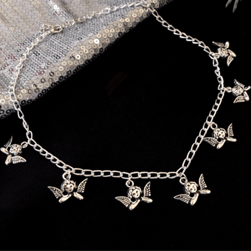 سلسال الملائكة بسلسلة عريضة | Angels necklace