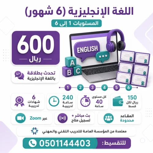 اللغة الإنجليزية ( 6 شهور ) 1 الى 6