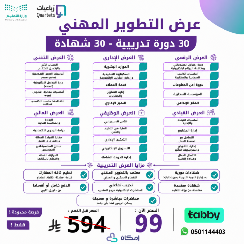 عرض نهاية العام - 30 دورة تدريبية 30 شهادة