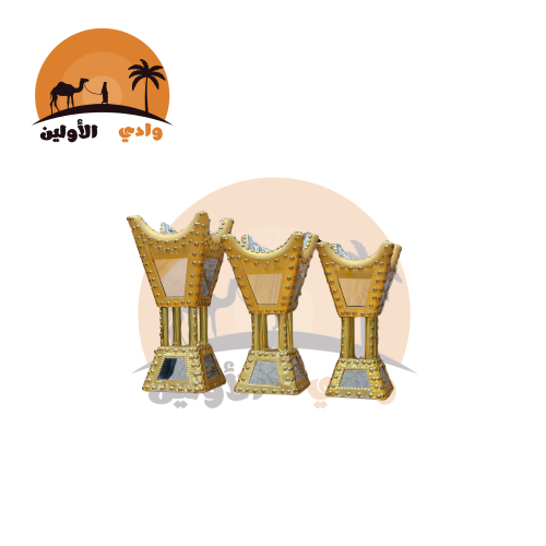 مباخر مرايا طقم لون ذهبي 3 أحجام