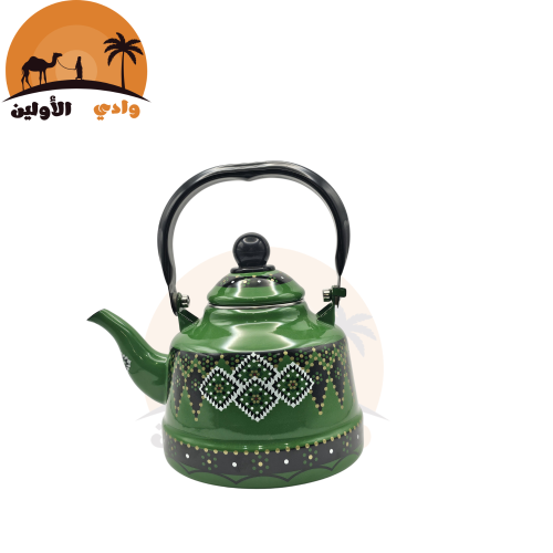 ابريق غضار اخضر نقشه تراثي