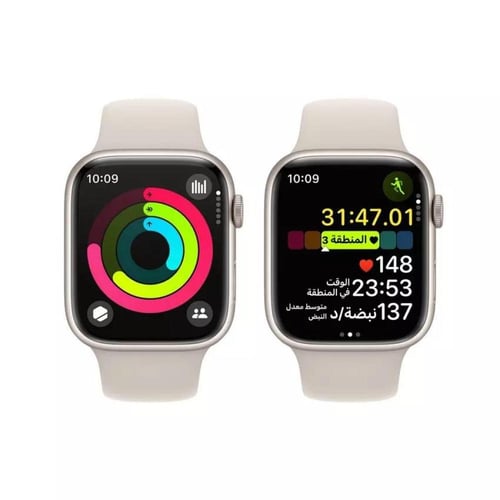 ساعة ابل الجيل التاسع GBS مقاس 45 مم المينيوم سوار...