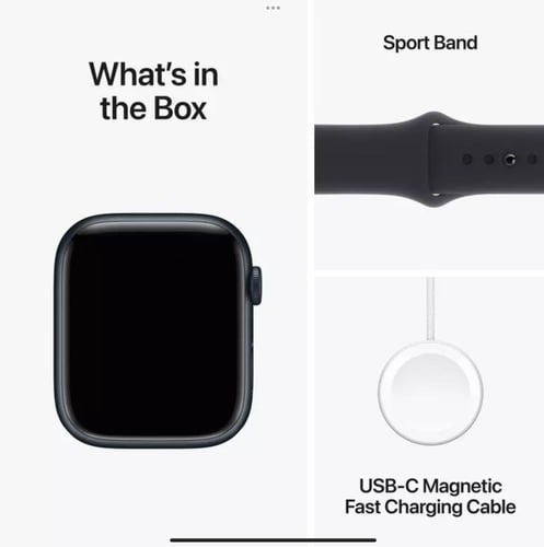 ساعة ابل الجيل التاسع GBS مقاس 45 مم المينيوم اسود...