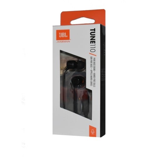 سماعة أذن سلك مع مايكروفون JBL Tune 110 اللون أسود