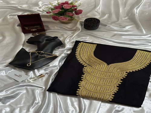 مخور قطن كشميري قماش اسود