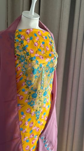 مخور حرير مع طرحة -قماش