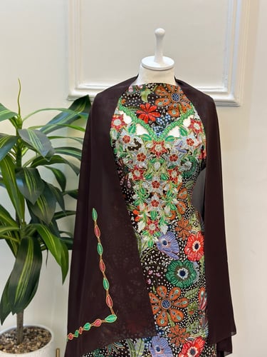 مخور مخرم حرير متروس فصوص اندونسي ناعم مع طرحة مطر...