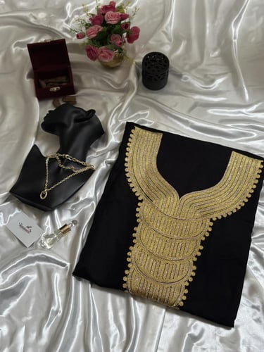 مخور قطن كشميري قماش اسود