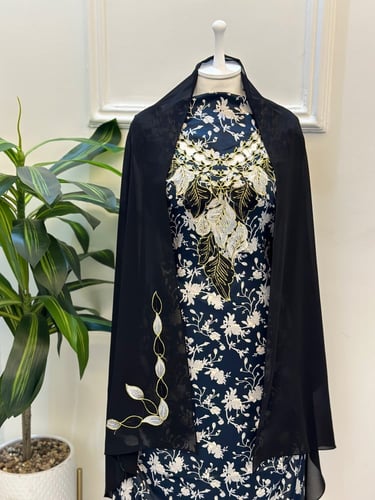 مخور مخرم حرير متروس فصوص اندونسي ناعم مع طرحة مطر...