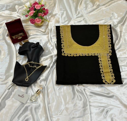 مخور قطن كشميري قماش اسود