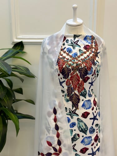 مخور مخرم حرير متروس فصوص اندونسي ناعم مع طرحة مطر...