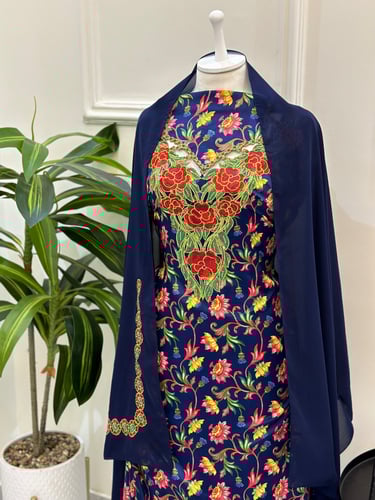 مخور مخرم حرير متروس فصوص اندونسي ناعم مع طرحة مطر...