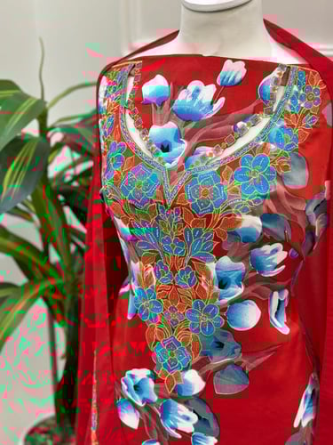 مخور مخرم حرير متروس فصوص اندونسي ناعم مع طرحة مطر...