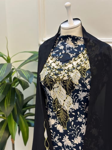 مخور مخرم حرير متروس فصوص اندونسي ناعم مع طرحة مطر...