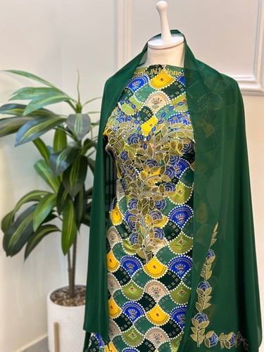 مخور مخرم حرير متروس فصوص اندونسي ناعم مع طرحة مطر...