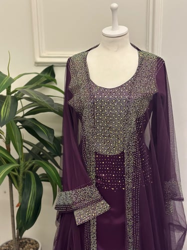 مخور حرير ارماني مرصع بالكرستال مع بشت