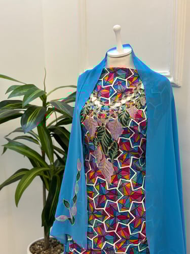 مخور مخرم حرير متروس فصوص اندونسي ناعم مع طرحة مطر...