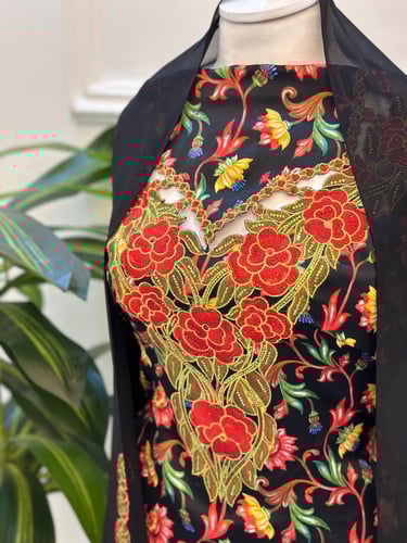 مخور مخرم حرير متروس فصوص اندونسي ناعم مع طرحة مطر...