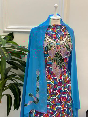 مخور مخرم حرير متروس فصوص اندونسي ناعم مع طرحة مطر...