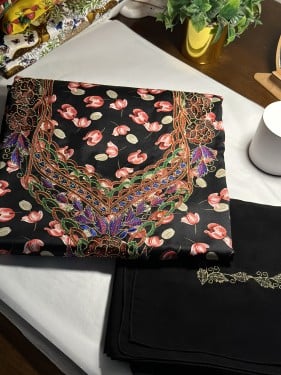 مخور حرير مع طرحة -قماش