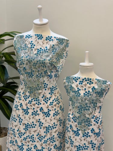 طقم مخور حرير للام وطفلتين مع كرستالات انيق وجميل