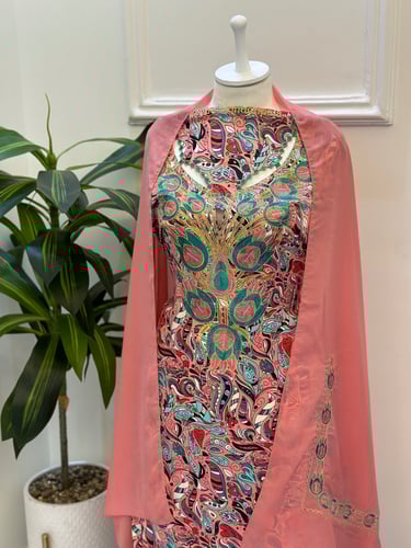 مخور مخرم حرير متروس فصوص اندونسي ناعم مع طرحة مطر...