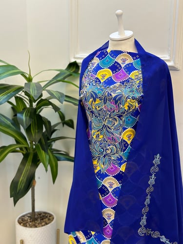 مخور مخرم حرير متروس فصوص اندونسي ناعم مع طرحة مطر...