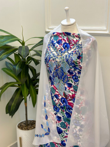 مخور مخرم حرير متروس فصوص اندونسي ناعم مع طرحة مطر...