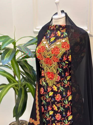 مخور مخرم حرير متروس فصوص اندونسي ناعم مع طرحة مطر...