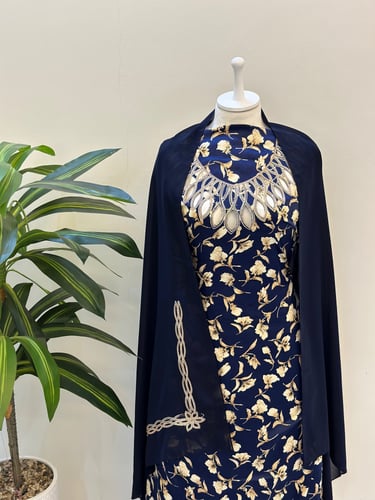 مخور حرير ايطالي ناعم مع طرحة مطرزة