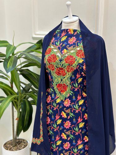 مخور مخرم حرير متروس فصوص اندونسي ناعم مع طرحة مطر...