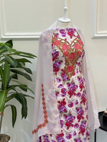 مخور مخرم حرير متروس فصوص اندونسي ناعم مع طرحة مطر...