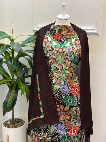 مخور مخرم حرير متروس فصوص اندونسي ناعم مع طرحة مطر...