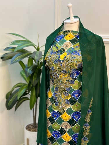 مخور مخرم حرير متروس فصوص اندونسي ناعم مع طرحة مطر...