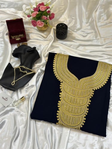 مخور قطن كشميري قماش كحلي