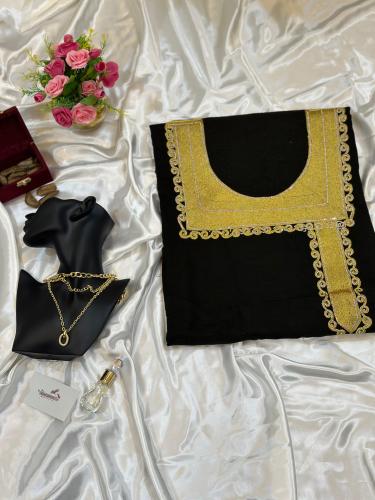 مخور قطن كشميري قماش اسود