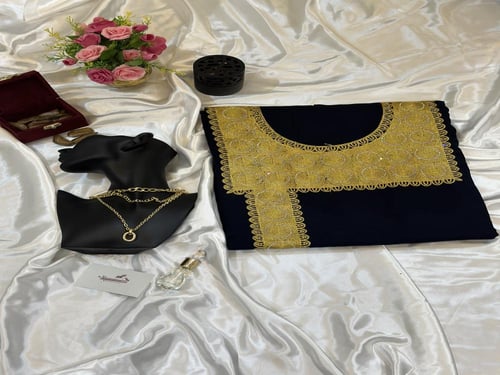 مخور قطن كشميري قماش اسود