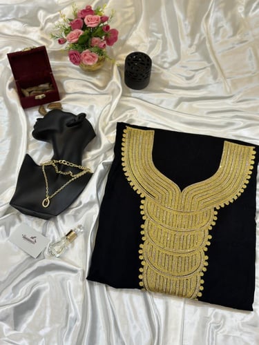 مخور قطن كشميري قماش اسود