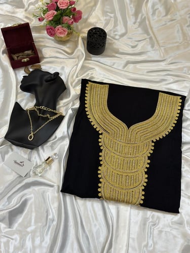 مخور قطن كشميري قماش اسود