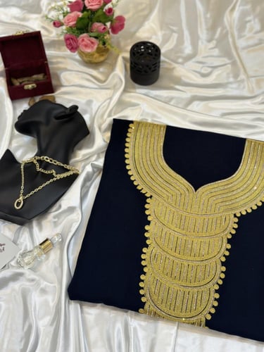 مخور قطن كشميري قماش كحلي