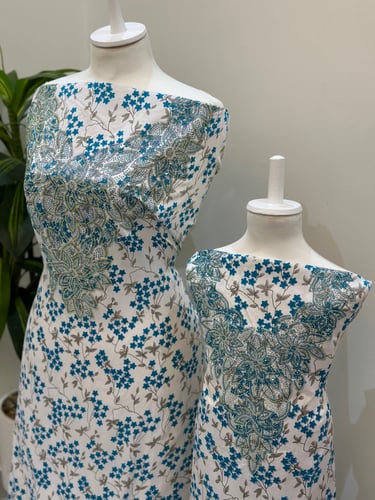 طقم مخور حرير للام وطفلتين مع كرستالات انيق وجميل