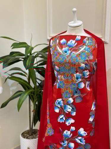 مخور مخرم حرير متروس فصوص اندونسي ناعم مع طرحة مطر...