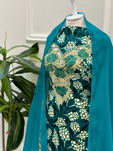 مخور مخرم حرير متروس فصوص اندونسي ناعم مع طرحة مطر...