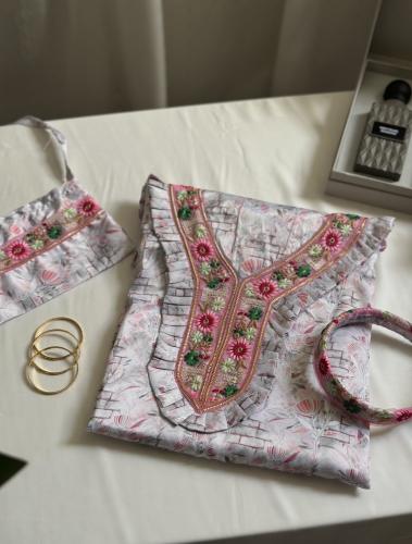 مخور حرير بناتي مع طوق شعر وشنطة