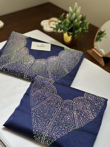 قماش-طقم الأم وبنتها مخور حرير ارماني مرصع بالكرست...