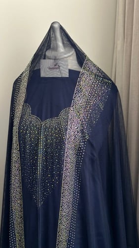 قماش-مخور حرير ارماني مرصع بالكرستال مع بشت