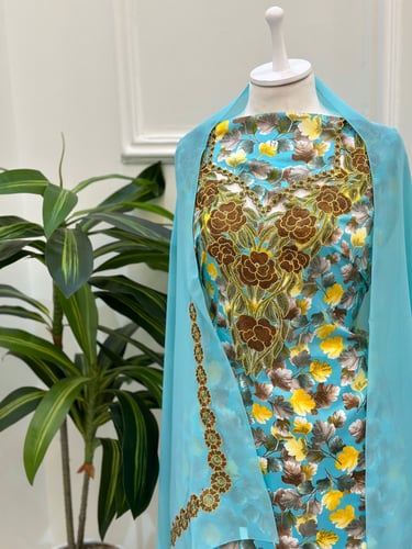 مخور مخرم حرير متروس فصوص اندونسي ناعم مع طرحة مطر...