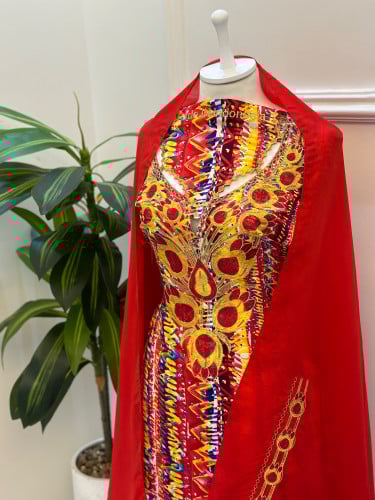 مخور مخرم حرير متروس فصوص اندونسي ناعم مع طرحة مطر...